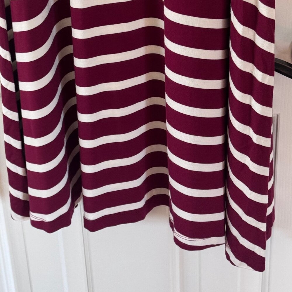 Old Navy Womens Maroon and White Striped Dress Size L Large - Picture 2 of 7